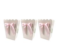Toddmomy Mini Popcorn Boxes White 12pcs Paper Popcorn Boxes Bow Decor Perfect for Wedding Birthday Baby Shower Party Favors