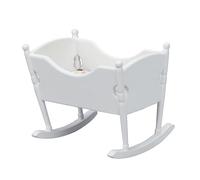 Toddmomy Mini White Cradle Model for Dollhouse Tiny Furniture Collectible for DIY Model Enthusiasts