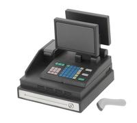 Toddmomy Miniature Cash Register with Scanner for Interactive Supermarket Till Playset Realistic Tiny Cashier Register for Dollhouses and Collectors Role Play and Scene Prop