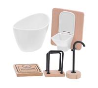 Toddmomy Miniature Dollhouse Bathroom Furniture Set Essential Accessories for American Doll House Plaything Decorations