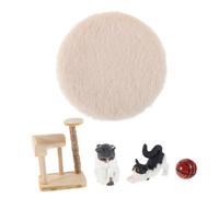 Toddmomy Miniature Dollhouse Cat Tree Playset Scale Wooden Kitten Climbing Frame for Dollhouse Accessories Realistic Small Cat Figurines for Play and Creative Scene Photography
