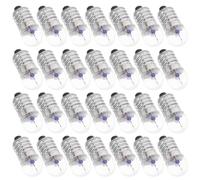 Toddmomy Miniature Light Bulbs 50Pcs E10 2.5V Low Voltage Silver Iron Glass for Multiple Scenarios and Flashlight Replacement, Dimensions 1X2.3Cm