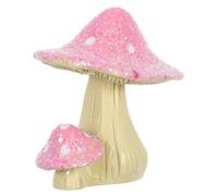 Toddmomy Miniature Resin Fairy Mushrooms for Dollhouse and Bonsai Decor Scale Garden Accessories Pink Tiny Figurines for Indoor Home and Outdoor Art