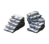 Toddmomy Miniature Stairs Steps Model for Dollhouse Micro Landscape Decor Resin Craft Stone Steps Set of 2