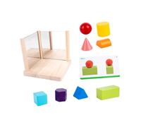 Toddmomy Mirror Blocks for Geometric Building Blocks with Instruction Cards Logical Thinking Training Educational for S Spatial Imagination and Hand-eye Coordination