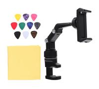 Toddmomy Mobile Phone Holder Stand Practical Clip-on Design Adjustable for Musicians Phone with Silicone and Material Stable and Portable for Outdoors and Practicing The Guitar
