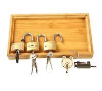 Toddmomy Montessori Educational Lock and Key with Bamboo Tray Childrens Unlock for Problem Solving and Creative Thinking Development Suitable for Indoor and Outdoor Learning Play