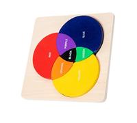 Toddmomy Montessori Wooden Puzzle for Three Primary Color Recognition Plaything Safe Smooth Surface Educational Learning Puzzle Cognitive Development Activity Sturdy Texture