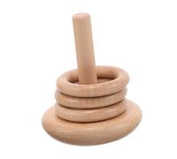 Toddmomy Montessori Wooden Ring Toss Solid Beech Wood Stacking Rings with Pole Base Indoor Stacker for Skill Building Hand-eye Coordination and Family Backyard Games