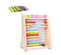 Toddmomy Multi Functional Computing Rack Wooden Arithmetic Drawing Board Calculation Frame Educational Math Learning Games for Preschoolers Development
