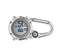 Toddmomy Multi-purpose Clip-on Stainless Steel Watch with Alarm Reminder and Compass, Stylish Quartz Hanging Watch for Indoor and Outdoor Use, for Climbing and Everyday Activities