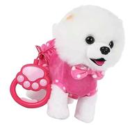 Toddmomy Musical Enlightenment Puppy Electric Plush Dog Smooth Surface Early Educational Intellectually Developed for Pink and White Soft Handheld Plaything