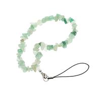 Toddmomy Natural Crystal Agate Phone Chain with Mint Green Beaded Strap Lightweight Mobile Phone Rope for Anti-lost Wrist Hanging and Decorative Charm Easy to Install and Secure for