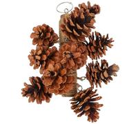Toddmomy Natural Wooden Parrot Toy with Pinecone Hanging Bird Cage Plaything for Large Birds and Parakeets, Chewing and Climbing Activity Toy to Promote Exercise and Cage Biting Prevention