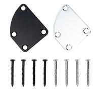Toddmomy Neck Joint Mounting Plates 2 Sets with Screws Guitar Neck Plates for Repair and Replacement Stainless Steel Sturdy for Electric Guitar and Bass