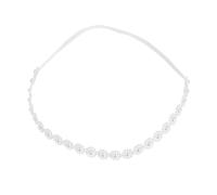 Toddmomy Newborn Photography Headband with Faux Pearls Soft Ivory Hairband for Gentle Stretchy Hair Accessory for Milestone Photos and Full Moon Shoots
