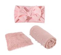 Toddmomy Newborn Swaddle Wrap Photography Blanket for Photo Props Includes Swaddle Blanket and Bow Headband for Boy Girl Shoot