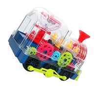 Toddmomy Omnidirectional Simulation Train with Music and Colorful Lights for Early Education Electric Train with Wheels Automatically Changing Direction Cartoon Model