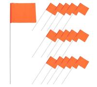 Toddmomy Orange Marker Flags 25Pcs with Wire Stakes for Lawn Irrigation and Yard Survey - Outdoor Landscape and Sprinkler Identification Flags