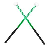 Toddmomy Pair of Aluminum Alloy Felt Head Drumsticks for Marching Snare Drum, Green Percussion Sticks for Performance and Practice, Universal Metal Musical Instrument Accessories