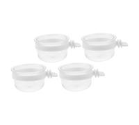 Toddmomy Parrot Bird Feeder 4pcs Plastic Feeders Bowl Bird Cage Hanging Food Holder for Birds