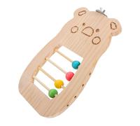 Toddmomy Parrot Stand Platform Bear Shaped Wooden Perch for Cockatiels Budgies Parakeets Easy to Install Bird Play Stand Beads for Visual Stimulation Encourages Exploration Activity