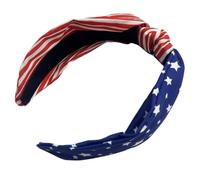 Toddmomy Patriotic with Delicate Design Knotted for Women American Flag Wide Headband Comfortable Fabric Material for Independence Day Party and Day Wear