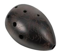 Toddmomy Pear Shaped Xun Pottery Instrument for Beginners Students Portable Black Wind Instrument with Smooth Polished Surface and Ethereal Sound Quality