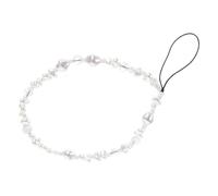 Toddmomy Pearl Beaded Mobile Phone Anti-lost Chain with Creative Shaped Beads White Phone Hanging Charm for Women Girls Decorative Diy