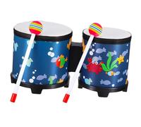 Toddmomy Percussion Bongo Drum Hand Drum for Beginners Practice and Party Performance, Lightweight Wood Material with Adorable Underwater World Patterns, Comfortable to The Touch, Assorted