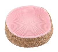 Toddmomy Pet Cat Sleeping Nest Pet House Warm Wear-resistant Grass Wicker round Shaped for Indoor Use Suitable for Cats and Dogs
