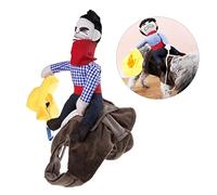 Toddmomy Pet Costume Dog Suit Cowboy Rider Outfit for Pug Maltese Jack French Bulldog Photo Shoot Accessory