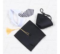 Toddmomy Pet Graduation Hat Set for Dogs with 1pcs Trencher Cap and 1pcs Tie, Black Cloth Material, Comfortable and Form-fitting Design, for Graduation Party Or Photo Prop