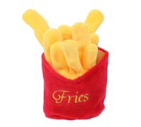 Toddmomy Pet Squeaky Dog French Fries Shape Chew with Sound Bite-resistant Pet Molar for Puppies and Aggressive Chewers Interactive Plush Food