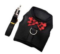 Toddmomy Pet Vest Harness Vest Type Pulling Rope Pet Pulling Strap Nylon Breathable Black Outdoor Go out Dog Rabbit Guinea Pig Squirrel