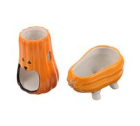 Toddmomy Pet Water Fountain Stand Ceramic Pumpkin Dispenser for Hamsters Mice Gerbils Rats Widen Bottom Stand Fall Resistant Bowl for Small Animal Bowls