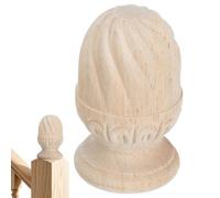 Toddmomy Pineapple Wood Finial 4X2.4 Inch Solid Carved Baluster Post Cap Wood Decorative Sculpture for DIY Staircase Home Decor