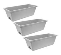 Toddmomy Planter and Flower Pot Rectangular Box with Drainage Holes 3pcs Resin Self Watering 16.9x7.1x5.3inch Preventing Root Rot Bonsai for Home and Kitchen Use Balcony Garden Planter