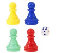 Toddmomy Plastic Flying Chess Pieces Set with Dice 4 Color Pawns for Board Games Suitable for Family Game Night and Boys and Girls Fun