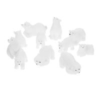 Toddmomy Polar Bear Decoration 10 Pieces Mini Polar Bear Ornaments for Christmas Village Scene Micro Landscape Desktop Craft Animal Figurines White Resin