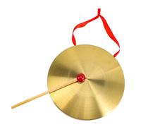 Toddmomy Portable Chinese Gong with Mallet, Handheld Percussion Instrument Made of Copper and Wood, and Loud Sound for Company Opening and Party Opening Random Style