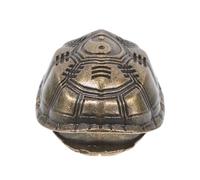 Toddmomy Portable Handheld Turtle Shell Brass Figurine with Mystical Predictions, Unique Brown and Golden Decor for Home and Office Desk Fortune Telling and Wealth Prosperity