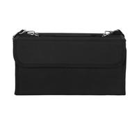 Toddmomy Portable Marker Storage Bag Black Carrying Pouch with 80 Slots, Fabric Organizer Case Adjustable Detachable Shoulder Strap for Art Markers and Makeup Supplies for Office and Art