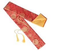 Toddmomy Portable Silk Sword Storage Bag for Tai Chi and Japanese Wakizashi Swords Martial Arts Carrying Case with Elegant Red and Yellow Floral Design Practical Gift for Kung Fu