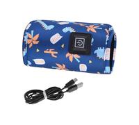 Toddmomy Portable USB Travel Bottle Warmer Bag with Zipper Multi Functional Bottle Heater for Resistant Compatible Easy to Use and Carry Design Random Color
