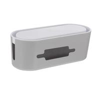 Toddmomy Practical Cable Management Box with High-strength Plastic Large Power Strip Organizer for Desktop and Floor Grey Case with White Cover for Tidy Data Line Storage