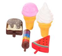 Toddmomy Pretend Play Food Ice Cream Set for Educational Kitchen for Bright Colors Safe Smooth Edges Enhances Imagination and Fine Motor Skills Role Play Dessert