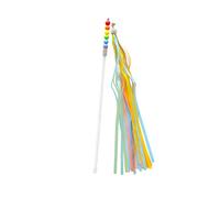 Toddmomy Pretty Cat Teaser Wand with Rainbow Tassels Interactive Fairy Stick for Boy Girl Parties Eco-friendly Design for Festivals and Playtime Activities