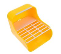 Toddmomy Rabbit Food Manger 2-in-1 Grass Holder Plastic Yellow One Rack and Food Basket Flat Bottom Design for PET Cage for Rabbit