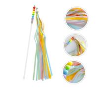 Toddmomy Rainbow Tassel Cat Teaser Wand with Bells Fairy Stick for Interactive Colored Cat for Parties Halloween Christmas and Lively Design